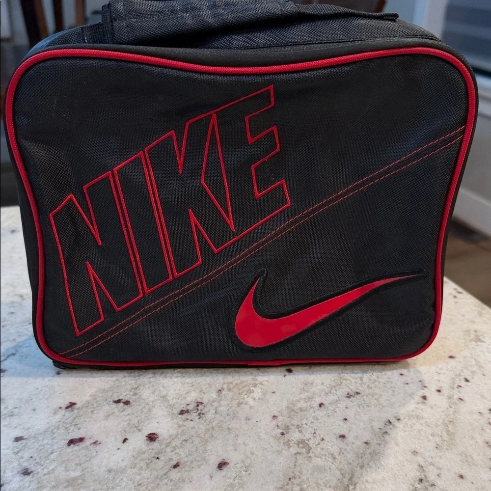 Nike Men's Black Lunch Bag with Red Accents